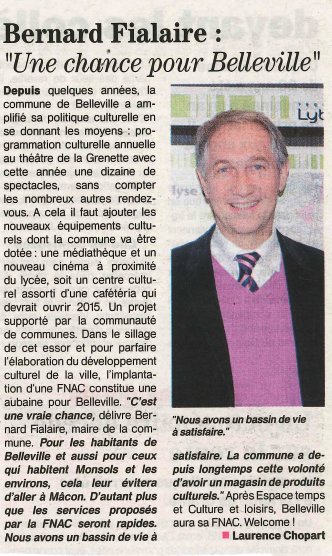 Commentaires de Bernard Fialaire, Maire de Belleville